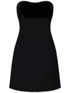 Max Mara Short 'trani' Dress With Velvet Insert In Black