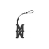 Max Mara Black Calf Leather Bos Taurus Keychain In Gold