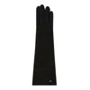 Max Mara Black Calf Leather Gloves In Black