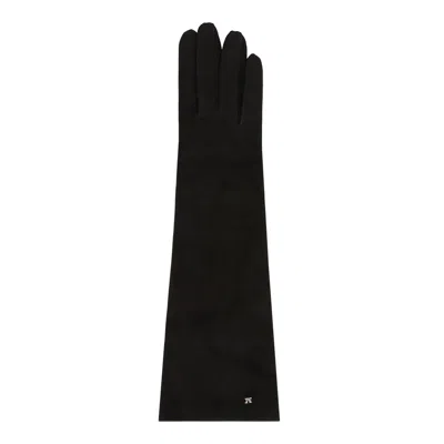 Max Mara Black Calf Leather Gloves