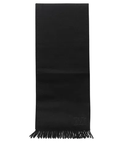 Max Mara Black Camel Hair Scarf In Green