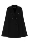 Max Mara Pordoi Cape With Button Detailing And Notched Lapels In Black