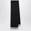 Max Mara Black Camel Scarf With Monogram Embroidery In Black