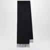 Max Mara Black Camel Scarf With Monogram Embroidery In Black