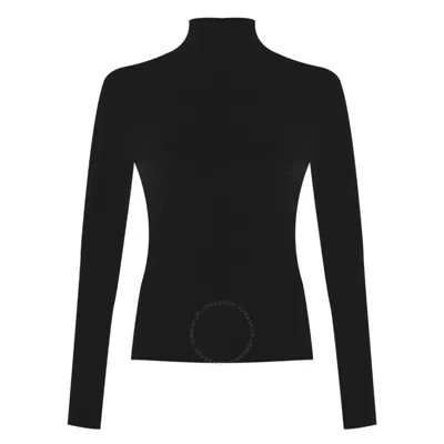 Max Mara Black Canard Merino Wool Turtleneck Jumper