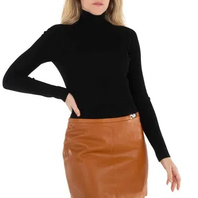 Pre-owned Max Mara Black Canard Merino Wool Turtleneck Jumper
