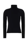 Max Mara Black Solid Turtle Neck Sweater In Black