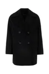 Max Mara Studio Midnight Blue Agenda Coat In Nero