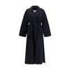 Max Mara Belted Coat In Blue
