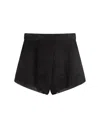 Max Mara Cedro Suede Mini Shorts In Black