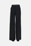 Max Mara Jez Wide-leg Cady Trousers With Belt In Black