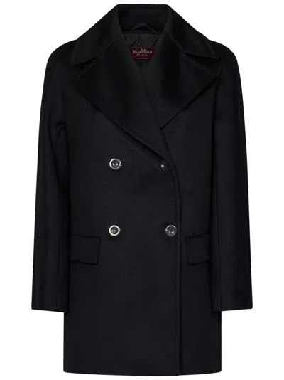Max Mara Black Coat With Kimono Sleeves