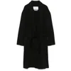 Max Mara Cles Belted Coat In Black