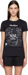 Max Mara Graphic Print Crew Neck Short Sleeve Top In Black