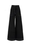 Max Mara Oboli Cotton And Linen Wide Leg Trousers In Black
