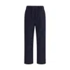 Max Mara Black Cotton Casual Pants In Blue