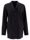 Max Mara Black Cotton Elastomultieste Elastane Jacket In Multi