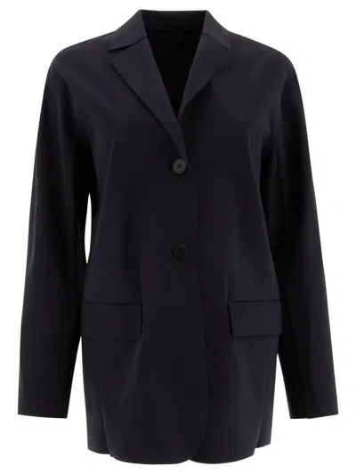 Max Mara Black Cotton Elastomultieste Elastane Jacket In Multi