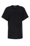 Max Mara Cotton T-shirt With Embroidered Monogram In Nero