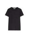 Max Mara Crew Neck Short Sleeve Top With Pocket In Black