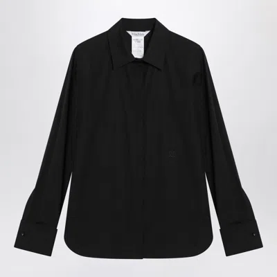 Max Mara Black Cotton Shirt With Logo