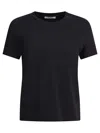 Max Mara Donata Cotton Crew Neck Short Sleeve Top In Black