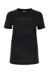 Max Mara Embellished Round Neck Top With Graphic Detail In Black