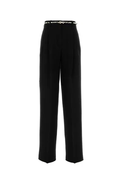 Max Mara Crepe Corvino Pleated Wide Leg Trousers In Black