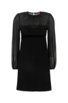 Max Mara Luxurious Silk And Acetate Blend Dress In Nero
