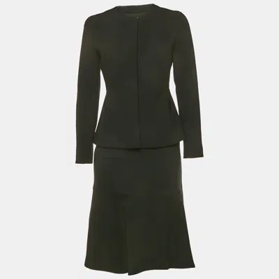 Pre-owned Max Mara Black Crepe Skirt Suit S/xs