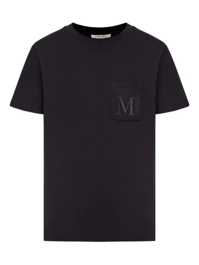 Max Mara Black Crewneck Logo T-shirt