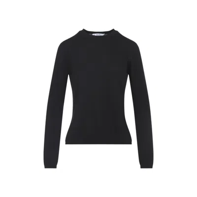 Max Mara Cashmere Crew Neck Slim Fit Sweater In Black