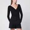 Max Mara Black Crossover Bodysuit In Stretch Jersey In Black