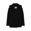 Max Mara Black Teddy Coat In Alpaca And Black Wool In Black