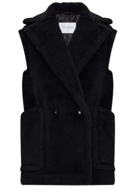 Max Mara Black Double Breasted Pocket Coat
