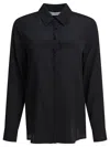 Max Mara Relaxed Fit Black Silk-elastane Blend Shirt In Black