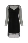 Max Mara Embellished Mesh Vezzo Mini Dress In Black
