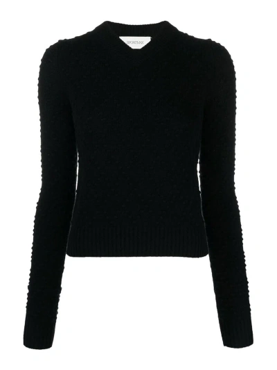 Max Mara Black Embossed-embroidered Jumper