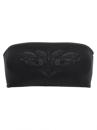 Max Mara Black Embroidered Beads Top