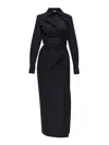 Max Mara Cotton Dress With Cut-out Design And Ruched Detail In Black