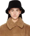 Max Mara Black Fiducia Reversible Bucket Hat In 002 Black