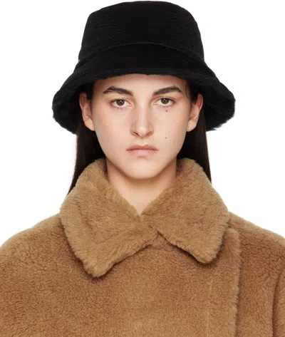 Max Mara Black Fiducia Reversible Bucket Hat In 002 Black
