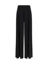 Max Mara Black Flared Flat Front Pants In Black
