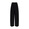 Max Mara Black Fleece Wool Casual Pants In Black