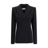 Max Mara Black Fleece Wool Coat In Black