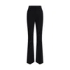 Max Mara Natural Stretch Pure Wool Flared Trousers In Black