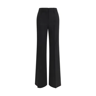 Max Mara Black Fleece Wool Flared Pants
