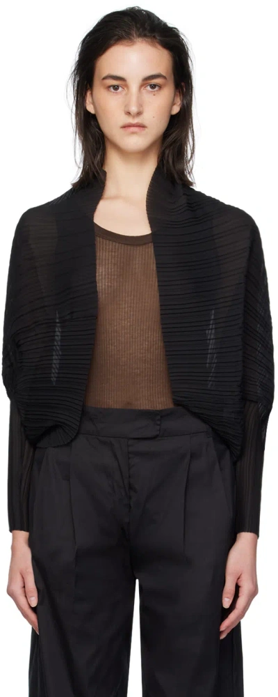 Max Mara Black Floc Cardigan In 9 Black