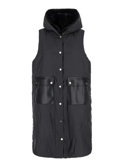 Max Mara Black Florian Sleeveless Jacket In Multicolor