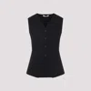 Max Mara Tailored Black Waistcoat With Deep V-neckline And Button Detail